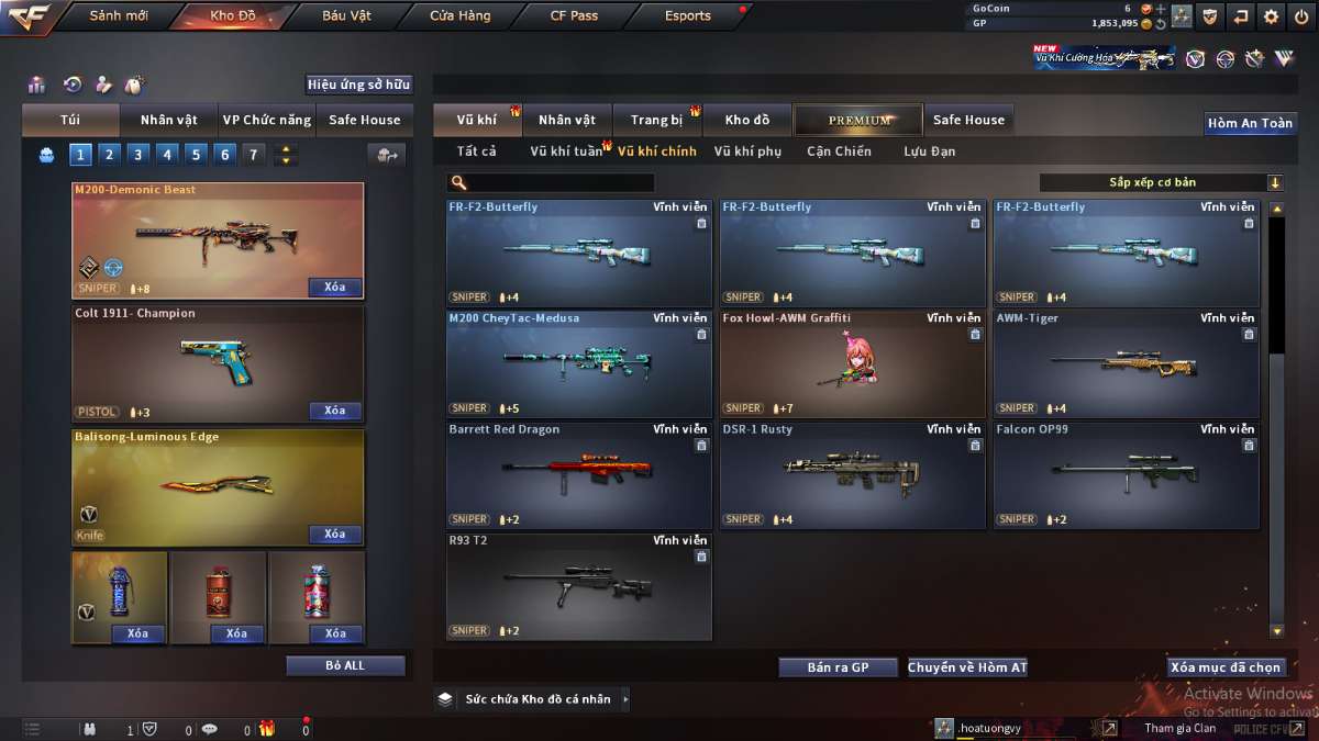 shop acc cf uy tin gia re